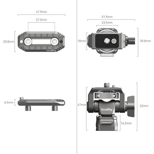 Support de moniteur à dégagement rapide SmallRig HawkLock H21 avec pince OTAN