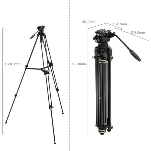 Kit trépied robuste et tête fluide SmallRig AD-01S