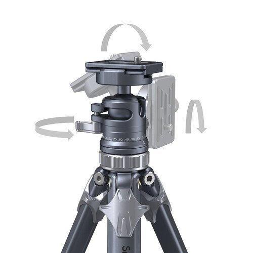 Trépied de voyage léger en aluminium SmallRig AP-02 avec rotule de type Arca 2