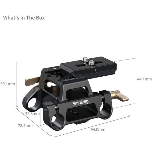Kit de plaque de base SmallRig de type Arca avec support de tige LWS de 15 mm