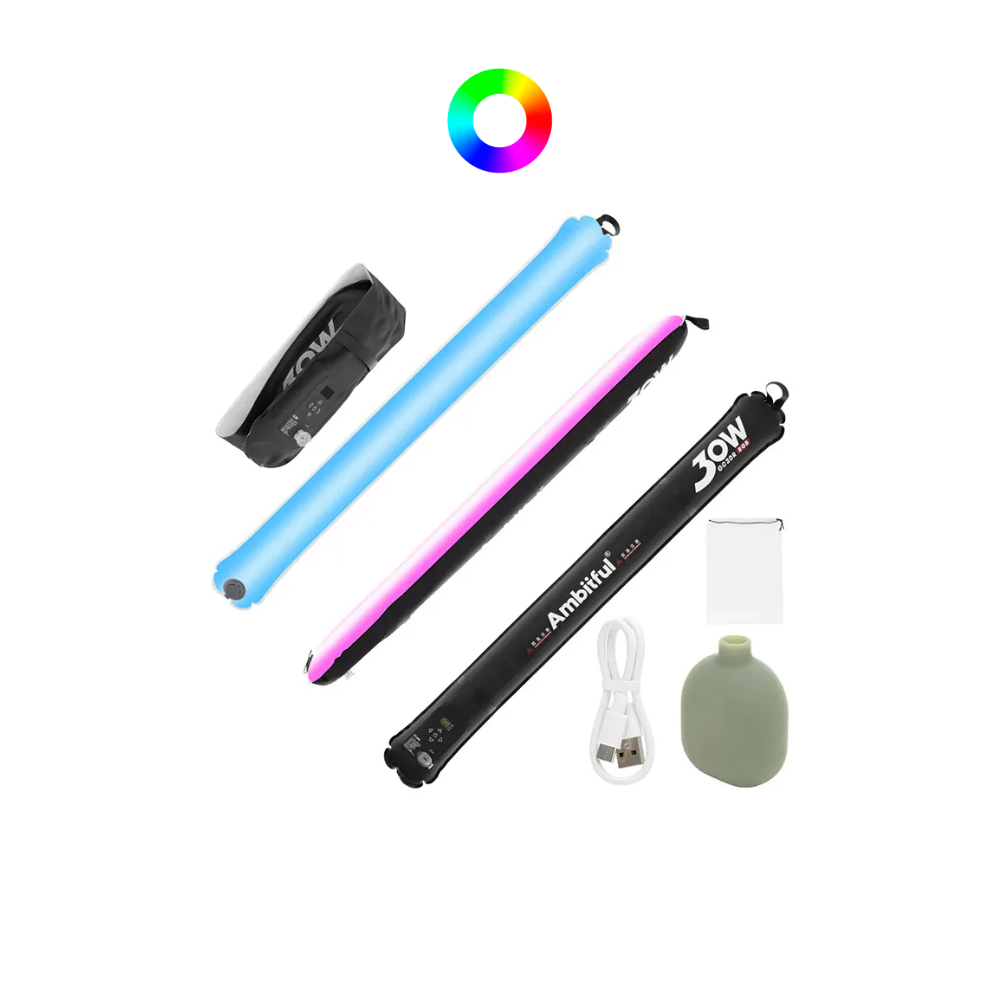 AMBITFUL GC30R Tube lumineux gonflable en couleur RGB - Vue principale face