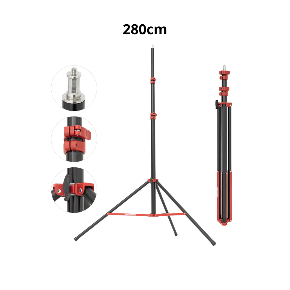 Pied d'éclairage photographique réglable Ambitful GM280R en alliage d'aluminium
