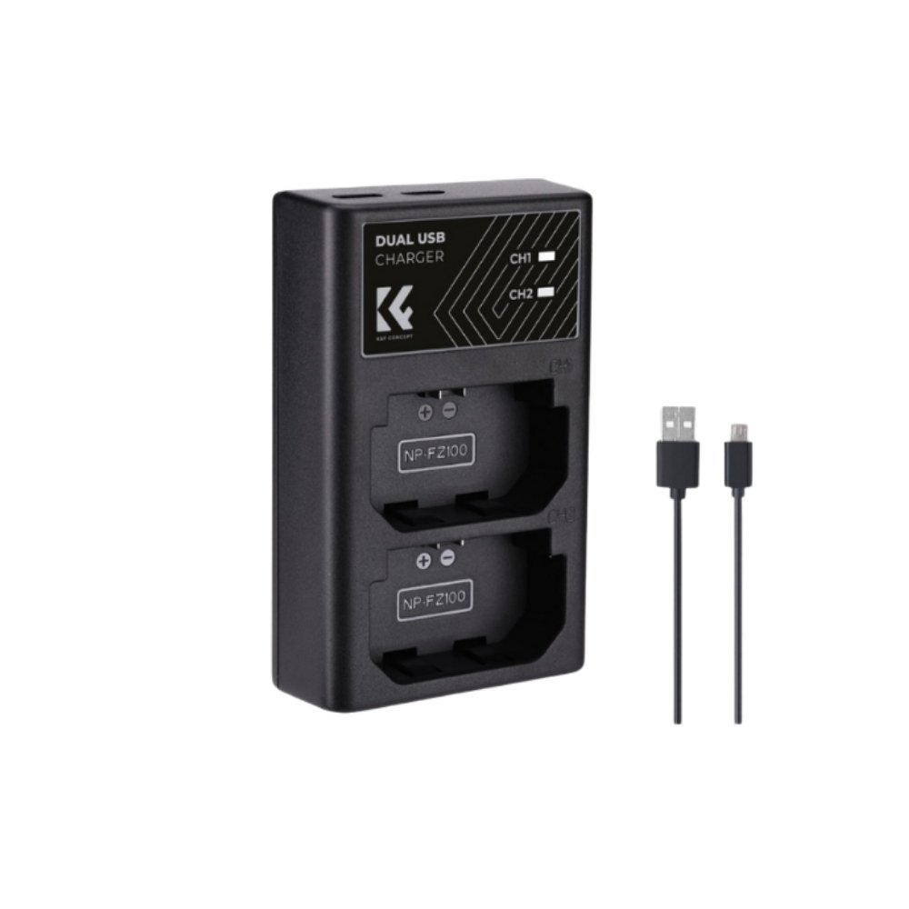 K&F Concept Chargeur hub NP-FZ100 Dual Slot pour Sony