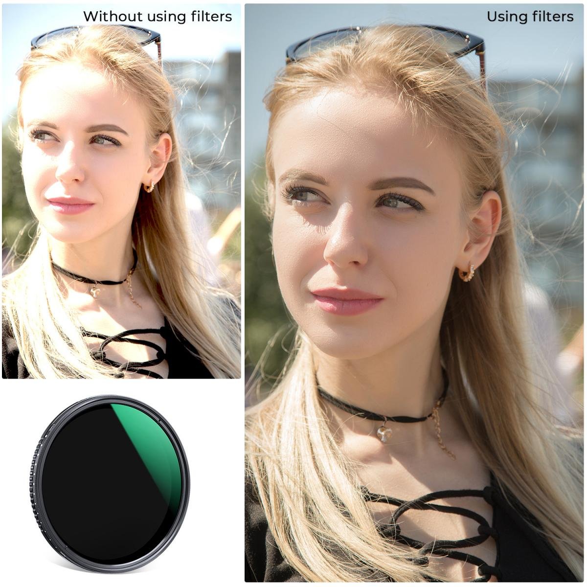ND2-ND400 67mm Variable Filter/Nano-Dazzle Series - Vue principale face