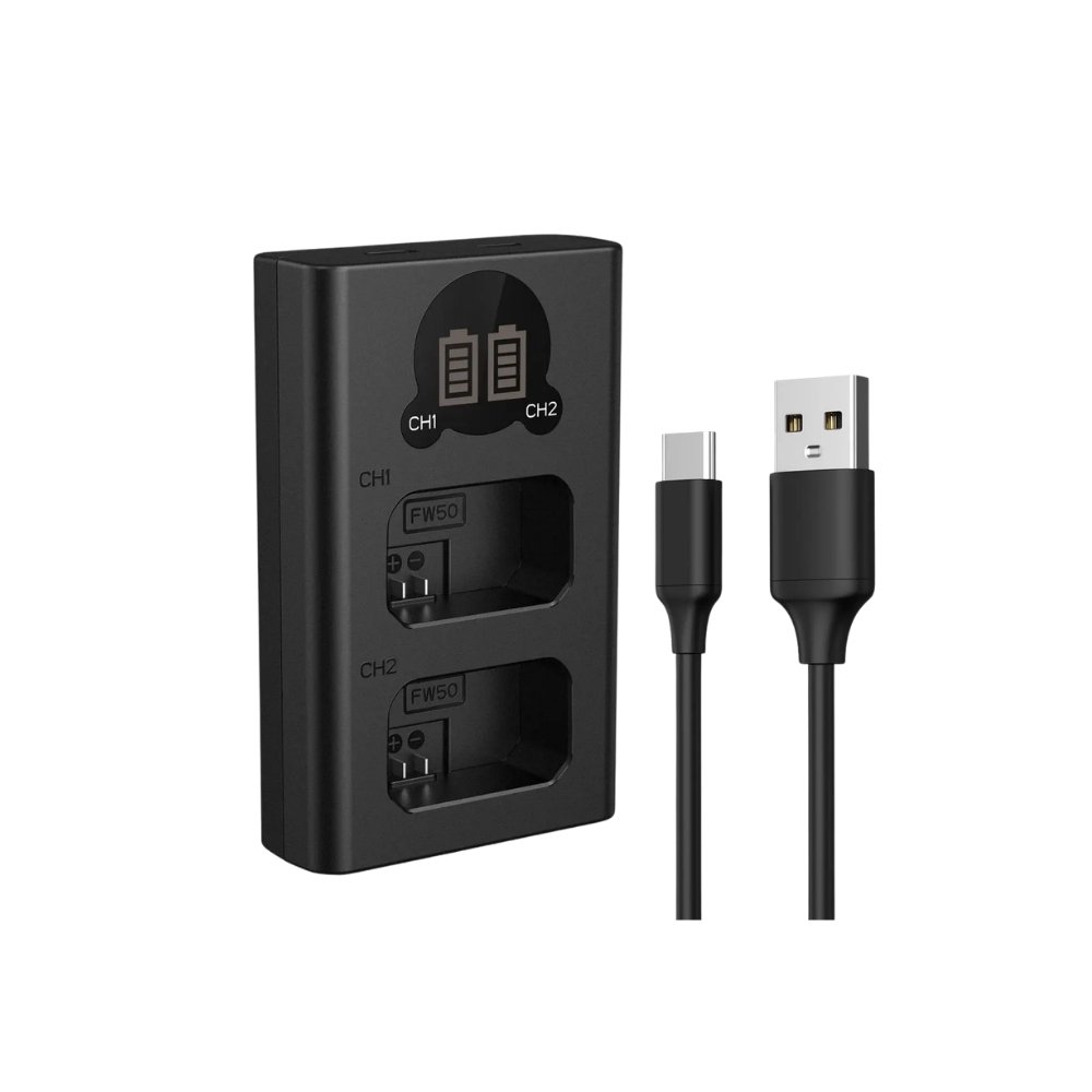 K&amp;F NP-FW50 Battery Charger with LCD Screen