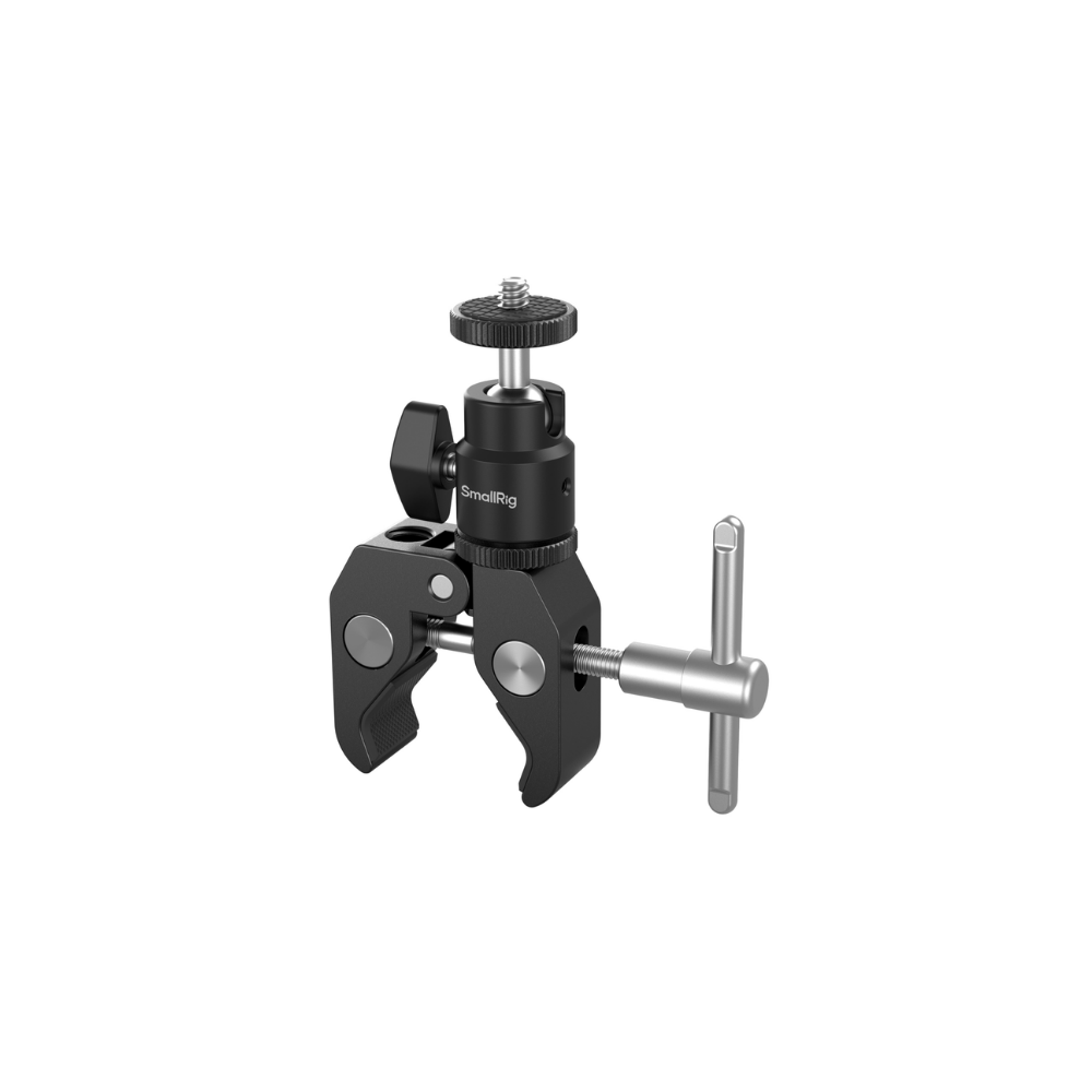 Support de fixation à pince renforcée avec rotule à vis de 1/4"