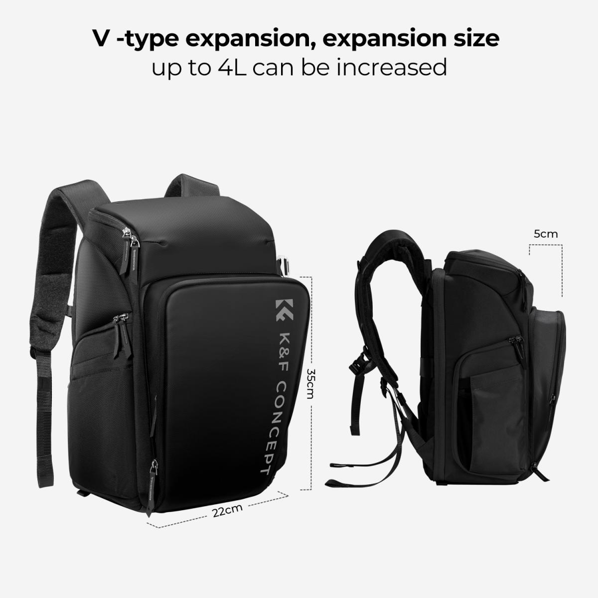 K&amp;F Concept Camera Alpha Backpack Air 25L Nature Wander 01 - Schéma technique officiel